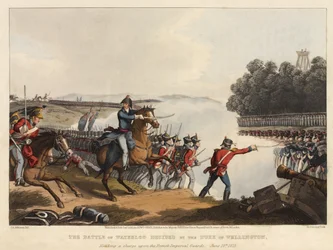 The Battle of Waterloo Decided by the Duke of Wellington, Heading a Charge Upon the French Imperial Guards, June 18th 1815, Engraved by M. Dubourg, 1819